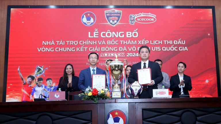 Công bố nhà tài trợ chính Giải bóng đá vô địch U15 Quốc gia – Cúp Acecook 2024